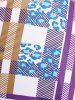 Plus Size Mixed Print Eyelets Maxi High Low Dress -  