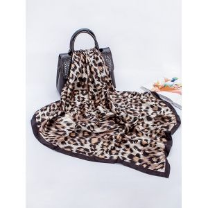 

Leopard Print Faux Silk Scarf