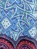 Plus Size Tribal Flower Pattern Long Sleeve Tunic Tee -  