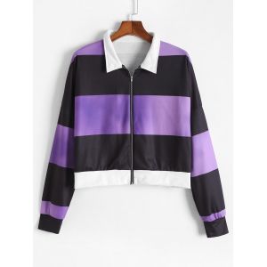 

Plus Size Colorblock Zip Up Sweatshirt, Concord