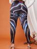 Plus Size Abstract Print High Waisted Skinny Leggings -  