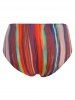 Plus Size Colorful Striped Flutter Sleeve Skirted Two Piece Modest Swimsuits -  