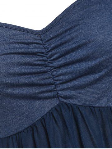 Plus Size Flower Embroidered Ruched T-shirt