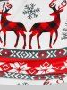 T-shirt de Noël Cerf Flocon de Neige et Haut à Bretelle Croisée en Dentelle - Rouge S