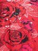T-shirt Basique Imprimé Floral Grande Taille - Rouge 1X