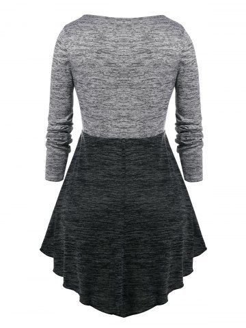 Plus Size Faux Twinset Space Dye Irregular Tee