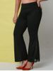 Plus Size High Rise Lace Insert Bell Bottom Pants -  