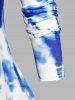 Plus Size Tie Dye Binding Long Sleeve T-shirt -  