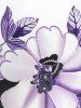 Butterfly Flower Print Empire Waist Tank Top -  