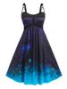 Plus Size O Ring Cutout Halloween Print Dress -  