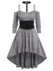Plus Size Choker Neck Cold Shoulder High Low Gothic Dress -  