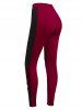 High Waisted Cut Out Criss-cross Contrast Pants -  