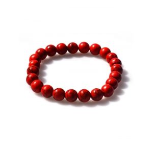 

Turquoise Beaded Elastic Bracelet, Red