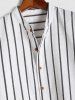 Long Sleeve Striped Casual Pullover Shirt -  