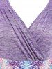 Robe Superposée Plissée Motif Abstrait de Grande Taille - Violet clair 5X