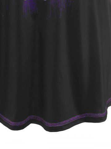 Plus Size Gothic Skull Flower Tunic Tee