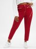 Topstitching Zippered Front Plus Size Skinny Jeans -  