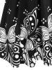 Plus Size Bicolor Butterfly Printed T Shirt -  