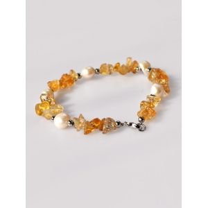 

Pearl Irregular Crystal Beads Bracelet, Yellow