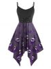 Plus Size Lace Up Butterfly Skull Cami Gothic Dress -  