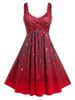 Plus Size&Curve Starry Ombre Print Backless Cocktail Dress -  