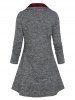 Plaid Print Lace-up 2 In 1 Sweater -  