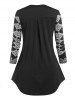 Plus Size Tribal Print Tunic Curved Blouse -  