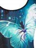 Plus Size Cutout Butterfly Print Tee -  