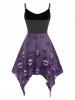 Plus Size Lace Up Butterfly Skull Cami Gothic Dress -  