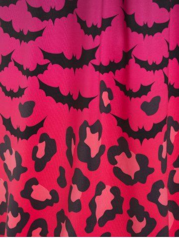 Plus Size Bat Ombre A Line Ruched Backless Dress