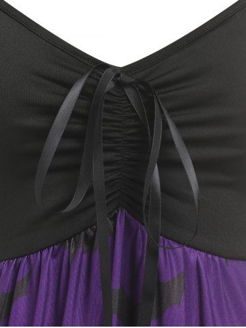 Plus Size Bat Ombre A Line Ruched Backless Dress