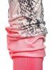 Chemise Tunique Boutonnée à Imprimé Serpent Ombré de Grande Taille - Rose Léger  5X