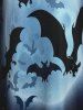 Cold Shoulder Moon Bats Print Asymmetrical T-shirt -  