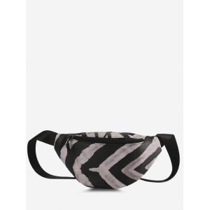 

Monochrome Print Casual Bum Bag, White