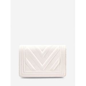 

Chain Zigzag-Quilted Flap Crossbody Bag, White