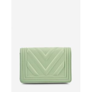 

Chain Zigzag-Quilted Flap Crossbody Bag, Light green