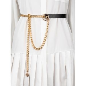 

Gold-Tone Half Chain Waist Belt, Golden