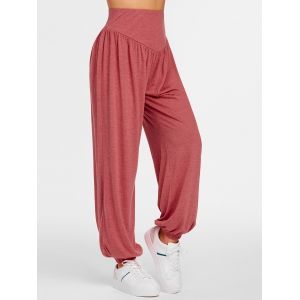 

Heathered High Waisted Jogger Pants, Red