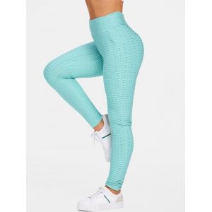 

Butt Lifter Skinny Textured Leggings, Light blue