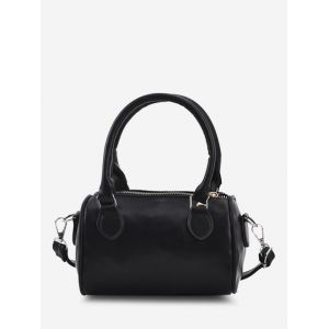 

Top Handle Cylinder Crossbody Bag, Black