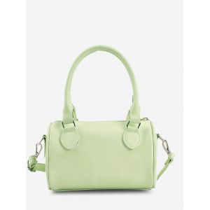 

Top Handle Cylinder Crossbody Bag, Green peas