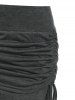 Cut Out Crop Top and Fold Over Cinched Skinny Pants -  