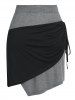 Side Cinch Tie Irregular Mini Skirt -  