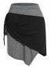 Side Cinch Tie Irregular Mini Skirt -  