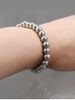 Stainless Steel Beaded Elastic Bracelet -  