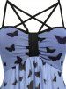 Plus Size Butterfly Print Strappy Sheer Lingerie Babydoll Set -  