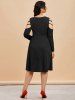 Robe Mi-Longue Découpée à Demi-Zip de Grande Taille - Noir 4X