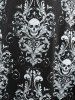 Plus Size Skull Tribal Print Lace Edge Gothic Midi Dress -  