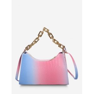 

Gradient Color Textured Chain Shoulder Bag, Pink