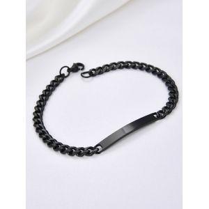 

Stainless Steel Curb Chain ID Bracelet, Black